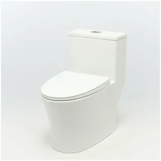 Унитаз-моноблок SM9609 безободковый, сиденье тонкое ДП, арматура (с гофрой и подводкой) 