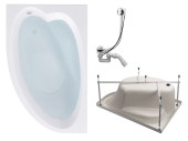 Комплект Акриловая ванна TIMO IVA1595L 150*95*70+Каркас + Слив-перелив Комплект Акриловая ванна TIMO IVA1595L 150*95*70+Каркас + Слив-перелив