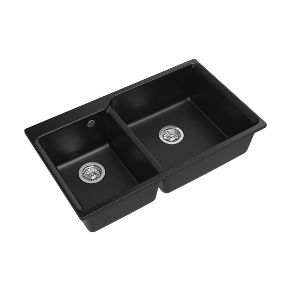 Мойка кухонная RIVELATO Axel 90D, 860x510, X-90D антрацит, кварц