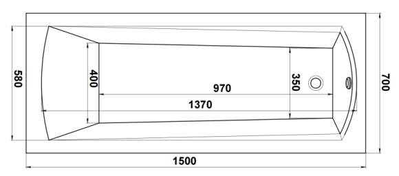 Ванна прямоугольная NATURE 150x70
