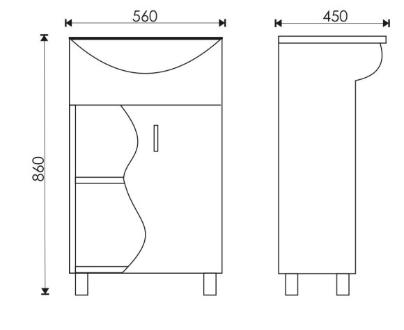 55 Тумба "Wave" (Сосна Карелия) (ум. Уют 55)