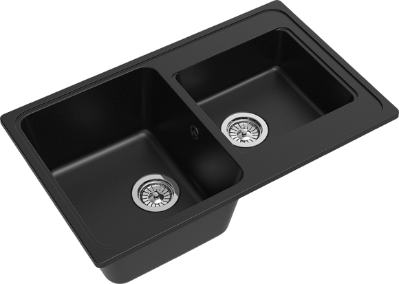 EWIGSTEIN Мойка ELEGANT 80D  2-чаши 780*480мм черный арт.EW-
