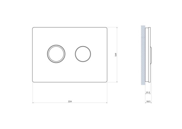 Кнопка ACCENTO CIRCLE для AQUA 50 пневматическая пластик хром глянцевый