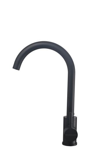 FK01B Смеситель для кухни нержавейка, черный EvaGold