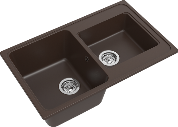 EWIGSTEIN Мойка ELEGANT 80D  2-чаши 780*480мм  шоколад арт.EW-