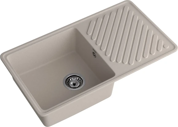 GRANFEST Мойка QUARZ 53  1-чаша+крыло 860*480мм песочный арт.GF-ZL-