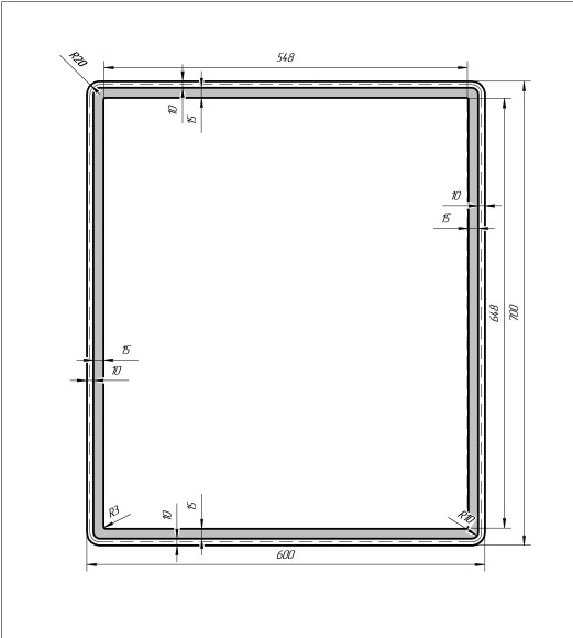 Зеркало TINY, 60 см, LED-подсветка