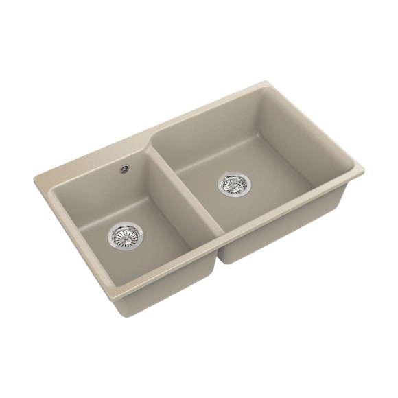 Мойка кухонная RIVELATO Axel 90D, 860x510, X-90D темно-бежевый, кварц