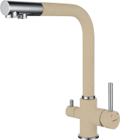 GRANFEST Смеситель для кухни Г-обр. с краном питьевой воды D-35мм бежевый арт.