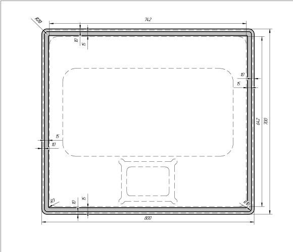 Зеркало TINY, 70/80 см, LED-подсветка Зеркало TINY, 70/80 см, LED-подсветка