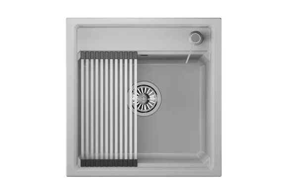 KS-5002, АРКТИК (БЕЛЫЙ)  кухонная мойка, кварц