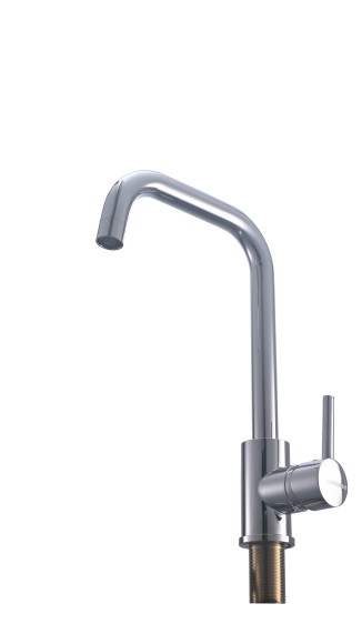 FK02C Смеситель для кухни нержавейка, хром EvaGold