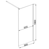EG6C Душевая шторка EvaGold 90*190, профиль хром, прозрачное стекло EG6C Душевая шторка EvaGold 90*190, профиль хром, прозрачное стекло