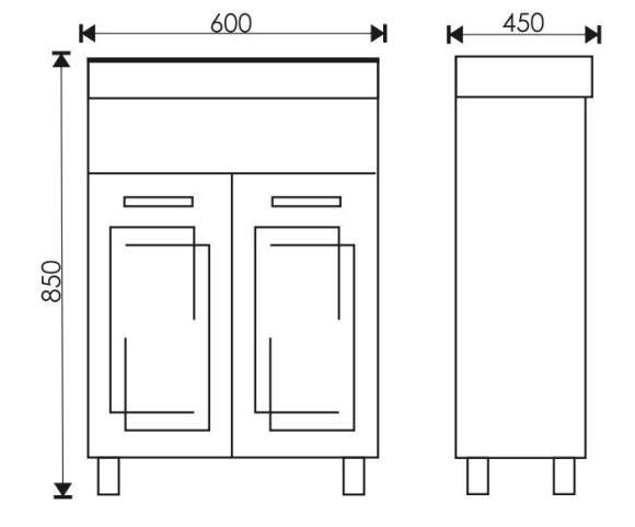 60 Тумба "Sevilla 60" с полкой на двери (ум.CITY 60/Como 60)