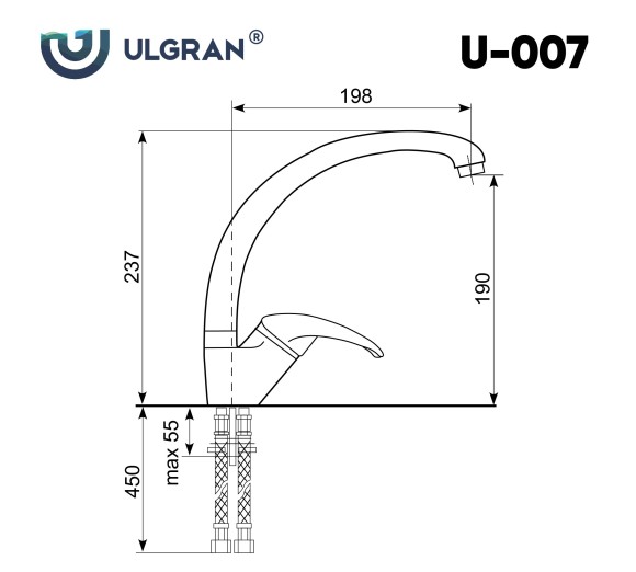Смеситель Ulgran U-007-302, песочный Смеситель Ulgran U-007-302, песочный