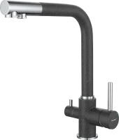 GRANFEST Смеситель для кухни Г-обр. с краном питьевой воды D-35мм графит арт.