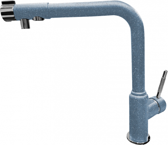 GRANFEST Смеситель для кухни Г-обр. с краном питьевой воды D-35мм графит арт.