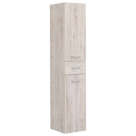 Пенал, 35 см, подвесной/напольный, универсальный, 2 дверцы, 1 ящик, 4 стеклянные полки, дуб кантри