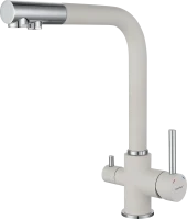 GRANFEST Смеситель для кухни Г-обр. с краном питьевой воды D-35мм иней арт.