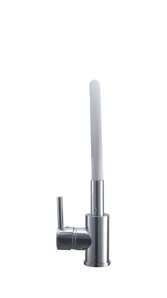 FK03W Смеситель для кухни нержавейка, белый EvaGold