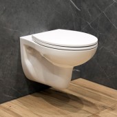 Унитаз подвесной K701 безободковый, сиденье тонкое ДП, крепления 