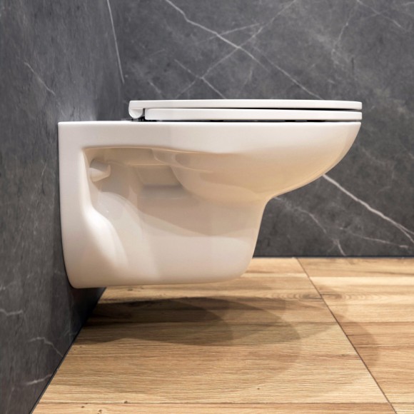 Унитаз подвесной K701 безободковый, сиденье тонкое ДП, крепления 