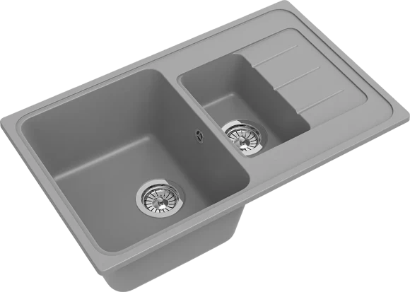 EWIGSTEIN Мойка ELEGANT 60KF  1,5-чаши+крыло 782*480мм серый металлик арт.EW-
