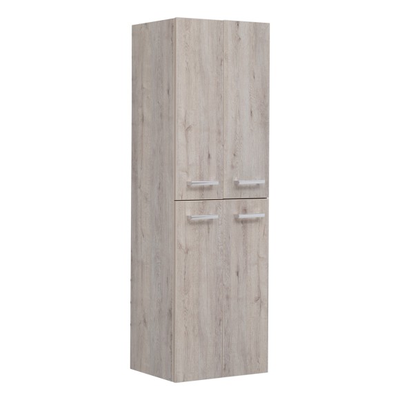 Пенал, 50 см, подвесной/напольный, универсальный, 4 дверцы, 4 стеклянные полки, дуб кантри