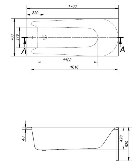 Ванна прямоугольная FLAVIA 170x70 белый Ванна прямоугольная FLAVIA 170x70 белый