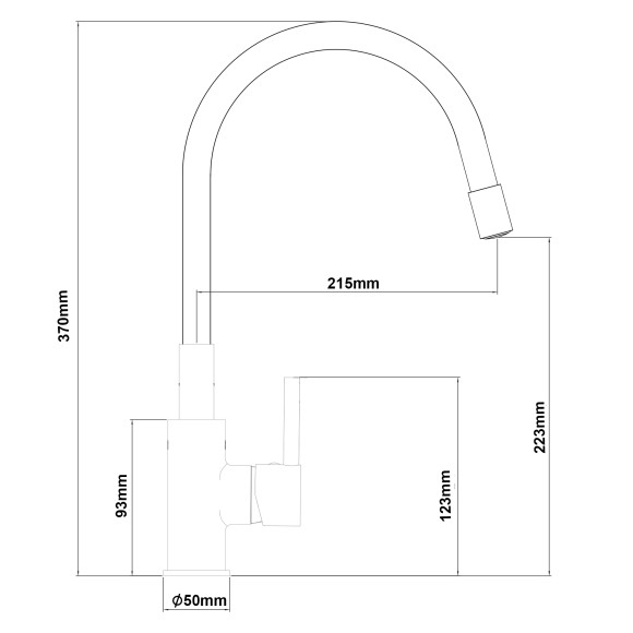 FK03B Смеситель для кухни нержавейка, черный EvaGold