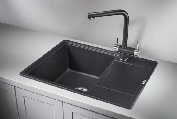 6503, ЧЁРНЫЙ, кухонная мойка, кварц