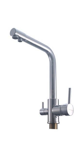 FK041C Смеситель для кухни латунь, хром со встроенным фильтром (краном) под питьевую воду EvaGold