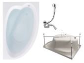Комплект Акриловая ванна TIMO IVA1610R 160*100*70+Каркас + Слив-перелив