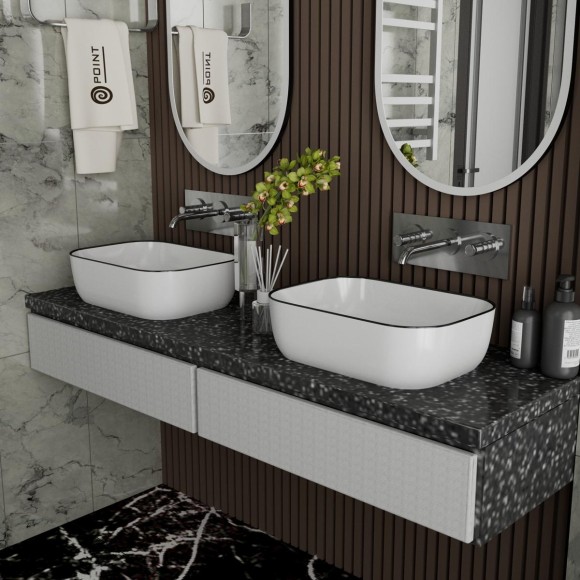 Умывальник Point Веста 46 PN43701WB прямоугольный, белый Умывальник Point Веста 46 PN43701WB прямоугольный, белый