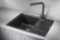 6503, ШВАРЦ (чёрный металлик), кухонная мойка, кварц