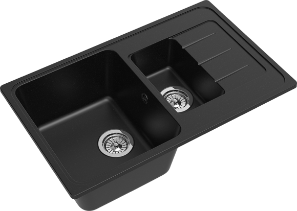 EWIGSTEIN Мойка ELEGANT 60KF  1,5-чаши+крыло 782*480мм черный арт.EW-