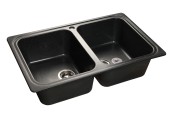 GRANFEST Мойка STANDART 780K  2 чаши 780*510мм черный арт.GF-