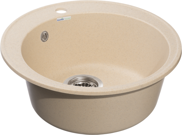 GRANFEST Мойка QUARZ 08  1-чаша D-480мм бежевый арт.GF-Z-