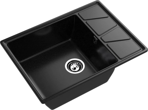 GRANFEST Мойка VERTEX 680L  1-чаша+крыло 680*500мм черный арт.GF-