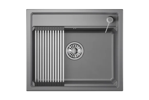 KS-6003, АЛЮМИНИУМ, кухонная мойка, кварц