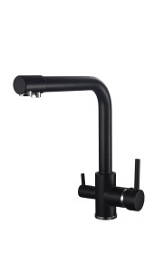 FK041B Смеситель для кухни латунь, черный со встроенным фильтром (краном) под питьевую воду EvaGold FK041B Смеситель для кухни латунь, черный со встроенным фильтром (краном) под питьевую воду EvaGold