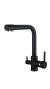 FK041B Смеситель для кухни латунь, черный со встроенным фильтром (краном) под питьевую воду EvaGold
