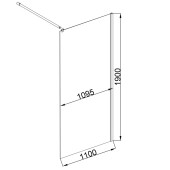 EG6CF Душевая шторка EvaGold 110*190, профиль хром, матовое стекло EG6CF Душевая шторка EvaGold 110*190, профиль хром, матовое стекло
