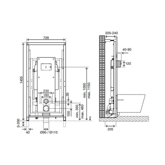 Панель стеклянная для инсталляции OLI Easy Move, черный