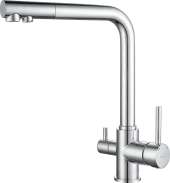 GRANFEST Смеситель для кухни Г-обр. с краном питьевой воды D-35мм хром арт.
