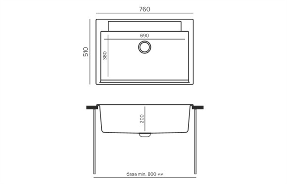Кухонная мойка Polygran ARGO-760 №302 Песоч Кухонная мойка Polygran ARGO-760 №302 Песоч