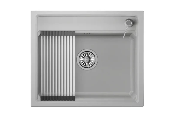 KS-6003, АРКТИК (БЕЛЫЙ), кухонная мойка, кварц