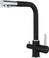 GRANFEST Смеситель для кухни Г-обр. с краном питьевой воды D-35мм черный арт