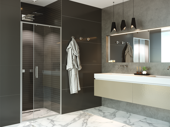 Дверь в нишу Alex Baitler AB61C110 (1100*2000) прозрачное, двери раздвижные