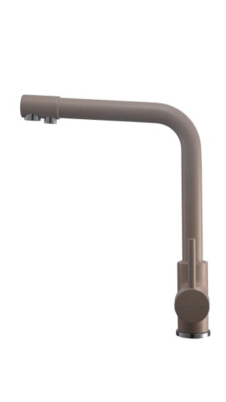 FK041D Смеситель для кухни латунь, бежевый со встроенным фильтром (краном) под питьевую воду EvaGold